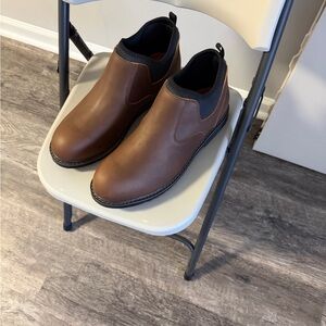 Men's Classic Brown Leather Slip on Boots
